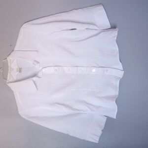 Christopher & Banks Women's White Button-Up Blouse Size Large